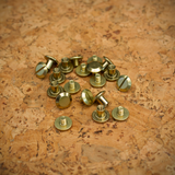 Chicago Screws | Flat Head | Solid Brass - Natural - 10 sets