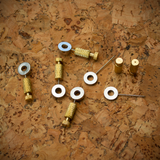 Large locking pins, used in leather craft, to keep leather in position whilst stitching by hand