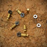 Small locking pins, used in leather craft, to keep leather in position whilst stitching by hand