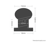 Illustration of a brass button stud used in leather craft