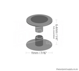 Illustration of an antique brass Chicago screw or sex screw used in leather craft