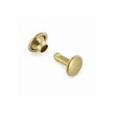 Double Cap Rivet | Natural Brass - 10 sets