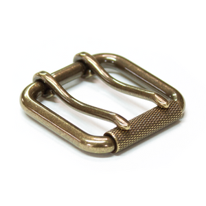 Double prong antique brass belt buckle