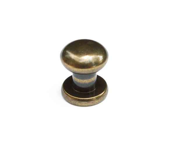 Button Stud | Solid Brass - Antique | Large (*Requires back post, sold separately)
