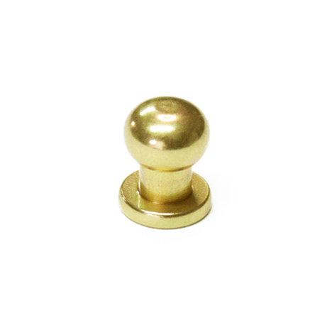 Natural brass button stud used in leather craft