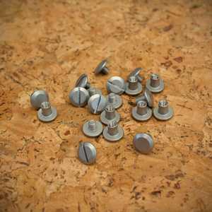 Chicago Screws | Flat Head | 6.4mm Post | Solid Brass - Matte Nickel - 10 sets