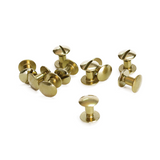 Chicago Screws | Round Head | 6.4mm Post | Solid Brass - Natural - 10 sets