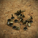 Double Cap Rivet | Antique Brass - 10 sets