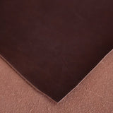 Full grain vegetable tanned choc brown leather used in leather craft