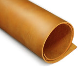 Full grain vegetable tanned mustard leather used in leather craft