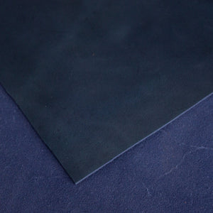 Full grain vegetable tanned navy blue leather used in leather craft